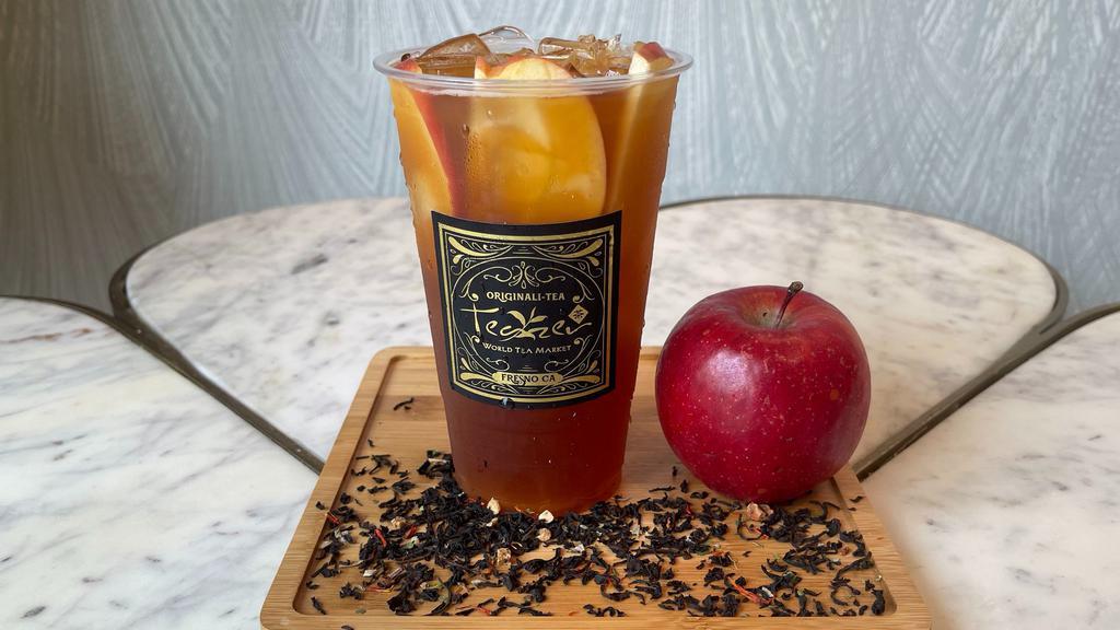 Eve’S Downfall · Sweetened apple flavored black tea with fresh apples.