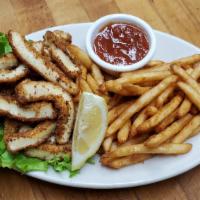 Calamari · A special breading which includes basil and
garlic breadcrumbs which make this a fish
lover’...