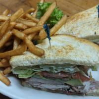Jamie'S Clubhouse · Fresh roasted turkey, bacon, avocado, lettuce, and tomato served sourdough plain or toasted ...