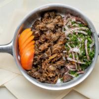 Liver Sautee · Veal liver dices, sauteed with onions and spices.