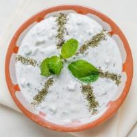 Jajek · Vegetarian. A mixture of yogurt, diced cucumbers, mint, and a dash of garlic.
