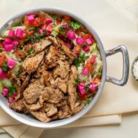 Chicken Shawerma (1 Lb) · Broiled marinated chicken, lettuce, tomatoes, and tahini and garlic sauce.