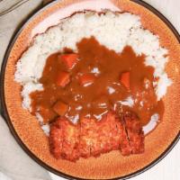Chicken Katsu Curry Rice · Breaded chicken and curry sauce.