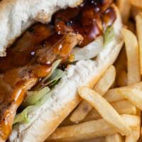 Chicken Teriyaki Burger · Comes with a side of french fries and Drink