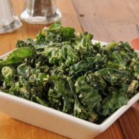 Kale Salad (Keto, Vegetarian) · Fresh kale & red cabbage mixed with pepitas, parmesan & our house dressing.