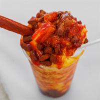 Mangoneadas · mango slices, chamoy,limon , tajin  and Mexican tamarind candy