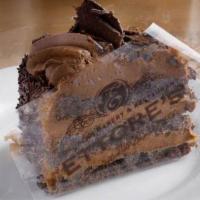 Slice Of Chocolate Mousse · Chocolate upon chocolate upon chocolate. A three-layer chocolate sponge cake filled with a S...
