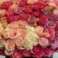 Lady P · Sending flowers the modern way, a beautiful box filled with roses garden roses liziantus all...