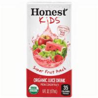 Honest Kids® Super Fruit Punch · Grape, strawberry, apple, watermelon juices and other ingredients unite to truly pack a punc...