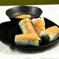 1149. Fresh Summer Rollz (2) · Green leaf lettuce, mint, bean sprouts, rice vermicelli noodles, and tofu strips wrapped up ...