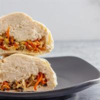 2222. Sunshine Bun · House made Steam Bun filled with Jicama, carrot, and soy protein.  Perfect for Breakfast or ...