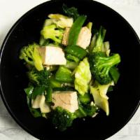 1207. Guru Greens · Gluten free. Broccoli, bell peppers, snow peas, cabbage, baby bok choy, and mock abalone sti...