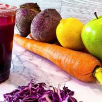Roots · beets, red cabbage, carrot, apple, lemon