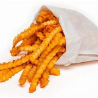 Crispy Seasoned Crinkle Fries · Generous side of crinkle fries served with your choice of dipping sauce.