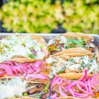 Taco Box · 10 Tacos (choice of Cauliflower Al Pastor, Herb Mushroom, Chicken, Carne Asada, Garlic Shrim...