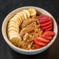 Power House · Açai base with toppings: granola, banana, strawberry, peanut butter, and/or chocolate whey p...