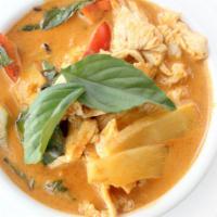 Red Curry · A deep red color matched only by an even deeper flavor. Includes bell pepper, bamboo shoot, ...