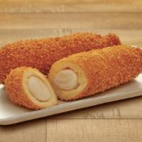 Rice Cake Hot Dog · A chewy Korean rice cake.