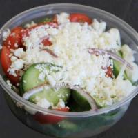 Cucumber Salad · Cucumber, grape tomato, red onion, and feta cheese