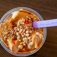Lowers Bowl · The lowers is for all those peanut butter lovers out there. The base is organic açai topped ...