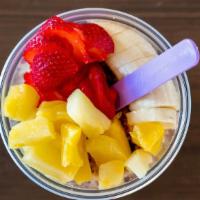 Seaside Bowl · Pineapple is the perfect fruit to eat on a hot summer day. Cold organic acai, blueberry flax...