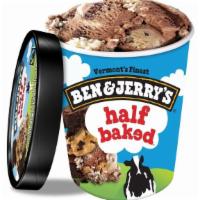 Ben & Jerry'S Half Baked · 16 oz Non-GMO Ben & Jerry's Chocolate & Vanilla Ice Creams with Gobs of Chocolate Chip Cooki...