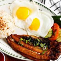Bangsilog · Bangus (Marinated Milkfish), fried rice, fried egg.