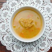 Lentil Soup · Veg. Home-made soup made with fine red lentils.