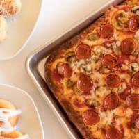 Meal #1 · Two Topping Pizza, Garlic Balls, Cinna Balls.