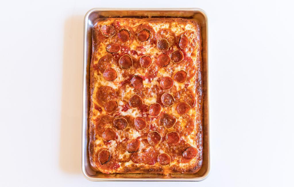 Double Pepperoni · Over 50 pepperoni slices! Parmesan, mozzarella, signature pizza sauce, traditional and cupped pepperoni.