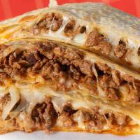 Quesadilla · Cheese on flour tortilla with choice of meat.