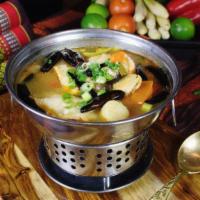 Seafood Soup (Hot Pot) · Lemongrass broth or rich coconut soup. A delicious blend of shrimp, scallops, calamari, fish...