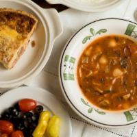 Minestrone Soup · A vegetable soup with pasta.