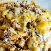 King'S Chopped Cheese Fries · Ground Beef, Grilled Onions, 4 Cheeses