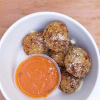 Cauliflower Cheese Balls & Organic Pomodoro · Add fries, sauce for additional cost