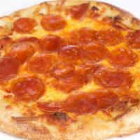 Pepperoni Pizza · Nitrate free pepperoni, mozzarella, organic pizza sauce. Add-ons for additional cost