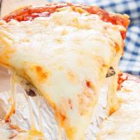 Six Cheese Pizza (Medium) · Asiago, fontina, parmesan, provolone, mozzarella and Romano cheese.