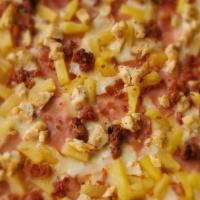 Tsunami Hawaiian Pizza (Small) · Ham, pineapple, bacon, chicken and mozzarella cheese.