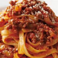 Fettucini Bolognesee · Homemade Meat Sauce, Marinara, Fettucini Pasta