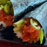 Spicy Tuna Roll · Cucumber, spicy tuna.