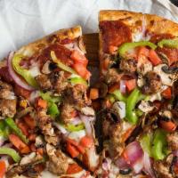 Stuft Special · pepperoni, italian sausage, fresh mushrooms, red onions, bell peppers and tomatoes