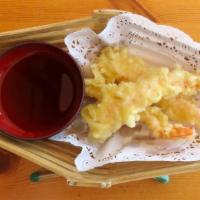 Shrimp Tempura · 3 pcs. tempura battered shrimp.
Served with homemade tempura dipping sauce