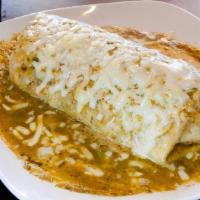 Wet Burrito · Your choice of meat, rice, beans, onions, cilantro, and topped with red sauce or green sauce...