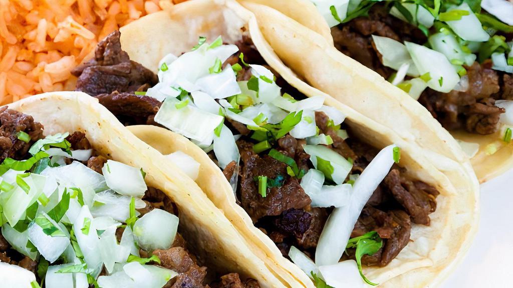 Taco · Served with any choice of meat. add-ons for an additional charge.