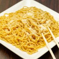 Garlic Noodles With Parmesan Cheese 蒜蓉牛油麵 · Add chicken for an additional charge.