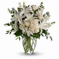 Dreams From The Heart Bouquet By Teleflora · A lovely bouquet to soothe and comfort, a variety of white and peach blossoms sends your hop...