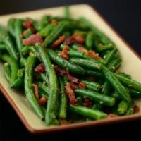 Bacon Ranch Green Beans - Serves 3-4 · Ready in 5 minutes. Crisp bacon and a new twist on green beans will have you craving for more!