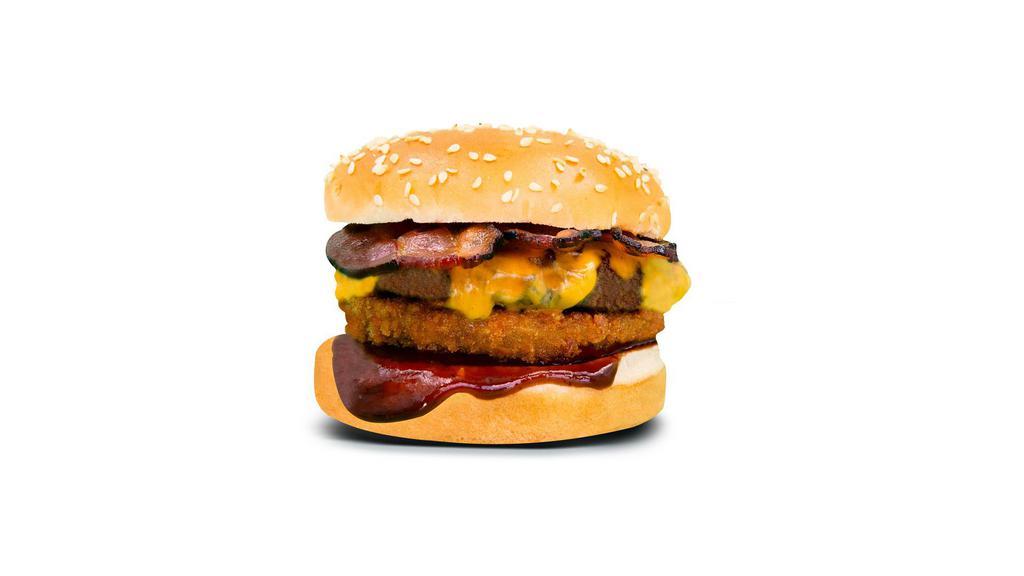 Cowboy · Premium Beef, Barbecue Sauce, Onion Ring, Bacon, Cheddar Cheese.