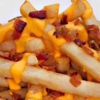 Bacon & Cheese Fries · Fries topped with nacho cheese and real bacon pieces.