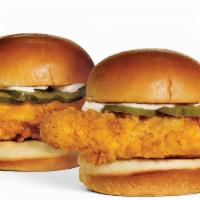 2 Chicken Sliders Combo · 2 sliders made with either hand-breaded or grilled chicken tenders topped with mayo/salad dr...